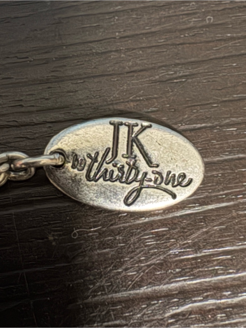 Silver toned charm necklace by Thirty One JK bar believe and “W” heart charm. PO - Picture 3 of 4